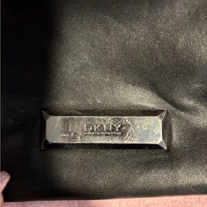 Black leather DKNY tote bag